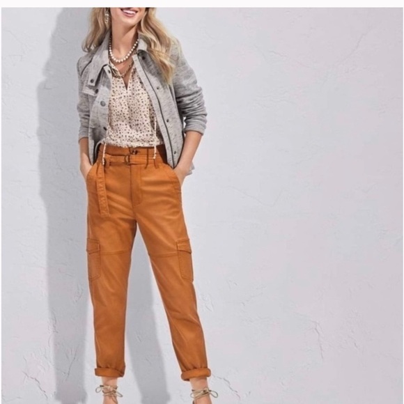 CAbi | Brown Camel Cargo Pants Style #6045 Size 4 Classic Neutral High Waist - Picture 1 of 11